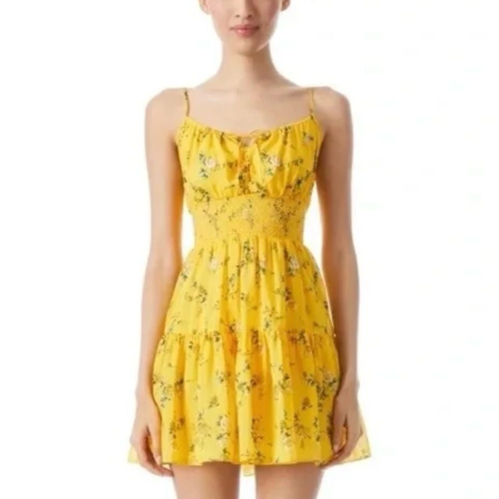 Alice + Olivia Lai Floral Yellow Sundress size 4
